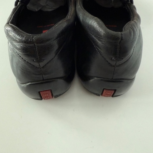 Prada Black Leather Loafers with Metal Logo Toggle Hardware size 38 - Picture 7 of 14